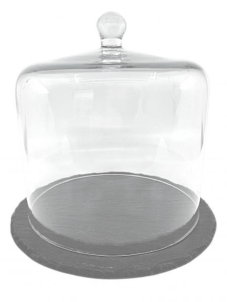 Set Schieferplatte & Glasglocke MAXI